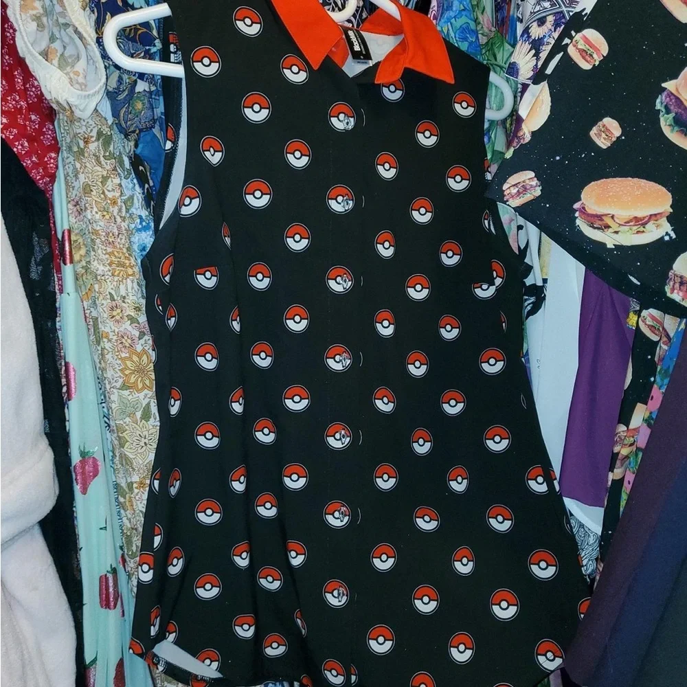 Blackmilk Red and Black Button Down Shirt - Picture 2 of 3